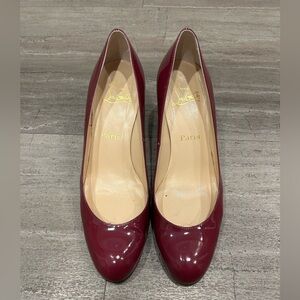 Christian Louboutin Women’s Burgundy Patent Leather Pumps